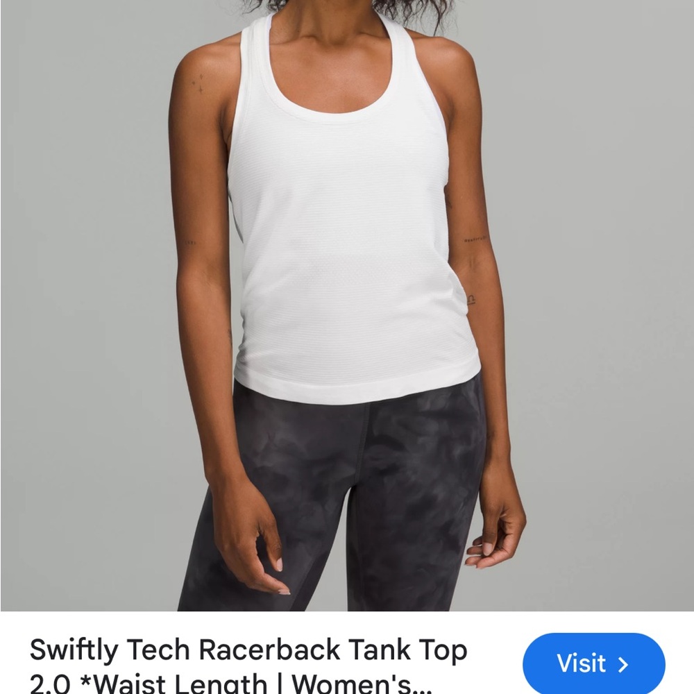 White Racerback Tank Top - Picture 1 of 3